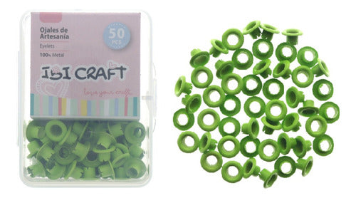 Ibi Craft Metal Eyelets 50 Units 4.5mm Green 0