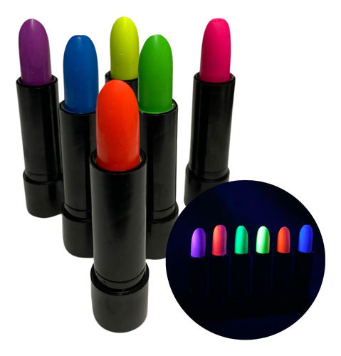 Fluorescent Lipstick X 10 UV Glow Makeup Neon Body Paint Cotillion 0