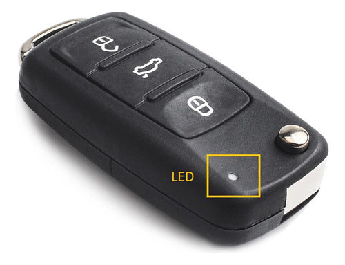 Keyfad Volkswagen Gol Trend, Fox, Suran Carcass + 3 Buttons Key LED Solid HU66 1