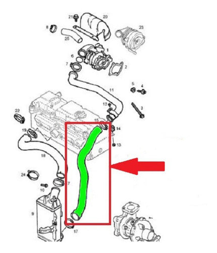 Cauplas Manguera Chevrolet Vectra 2.0 Tdi Turbo A Intercooler 4803 1