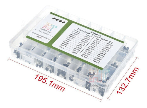 HobbyTronica Kit 840 Transistors NPN PNP DIP TO-92 in Plastic Box 3