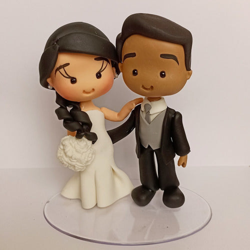 Agatha Wedding Couple Cold Porcelain Cake Topper 1