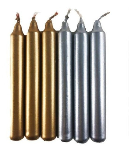 Set of 50 Short Candles - Gold / Silver 8