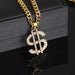 Burdah Golden Hip Hop Dollar Necklace with Strass – Elegant Rap Trap Inspired Design 2