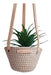 Handmade Hanging Plant Pot in Cream and Jute 20x12 cm 0