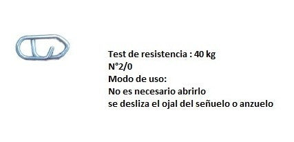 Mosquetón Tsk Snap 2/0 40kg Resistente Ideal Pesca Dorado 1