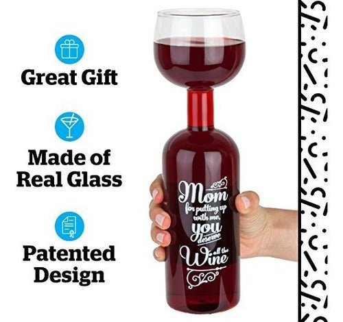 BigMouth Inc Original Wine Bottle Glass Mamá Por Aguantarme 1