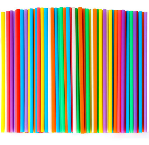 CVNDKN Colorful Plastic Straws 21 cm Long and 0.58 cm Diameter 0