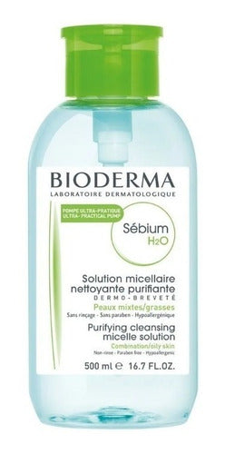 Agua Micelar Bioderma Sebium H2o Pompa Inversa X 500 Ml 0