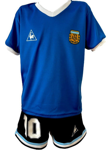 Argentina Maradona 1986 Kids T-Shirt + Shorts - Blue 0