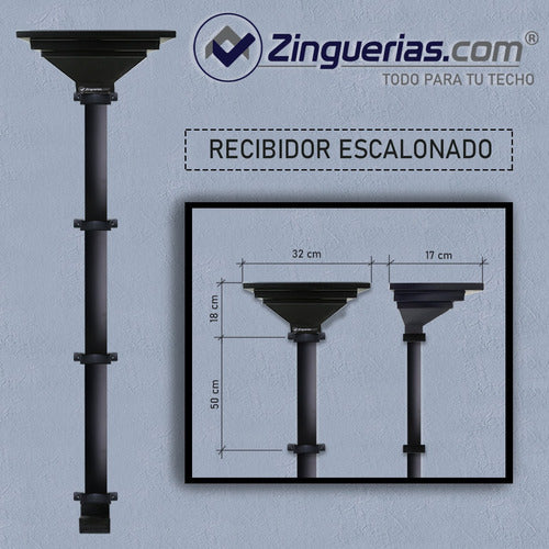 Combo Kit Bajada Techo Desague Pluvial Neg 3 Mts Escalonado 2