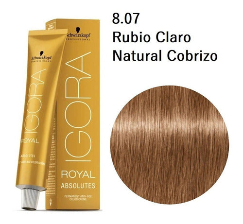 Igora Tintura 8.07 Rubio Claro Natural Cobrizo Absolutes Tpo 1