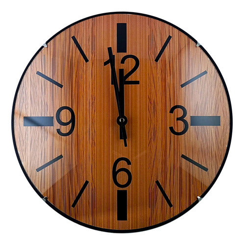 LYSS MARKET Wooden Style Plastic and Glass Clock 0