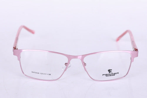 Ferrer Pink Metal Frame with Flex Temple for Prescription Lenses 1