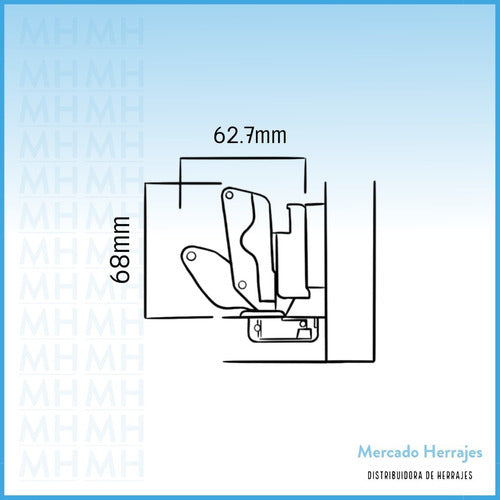 Bisagra Cazoleta 165° 35mm Para Puerta Mueble Rinconera 1