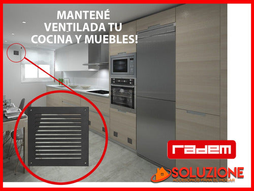 Rejillas Ventilación Muebles Hogar Acero Inox. 10 X 10 Negro 4