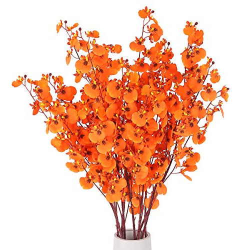 Hantajanss Flores De Orquídeas Artificiales, 8 Piezas De Flo 0