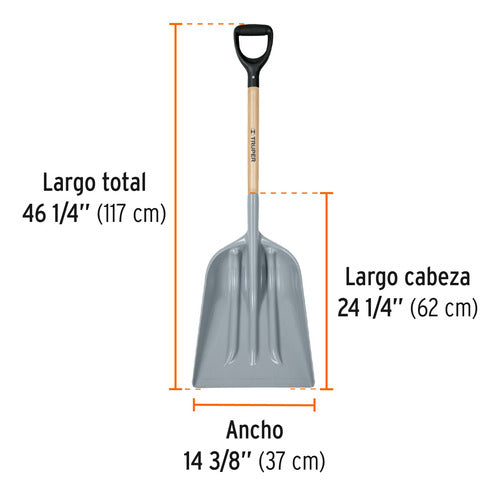 Truper Heavy-Duty Extra Wide Plastic Cleaning Shovel 117 cm 2