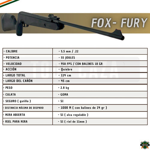 Fox Fury Nitro Piston Air Rifle Hunter Shooting 3