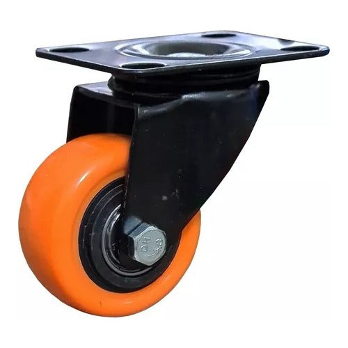 Oxen Polyurethane Swivel Wheel 50mm Double Bearing 45kg Capacity 0