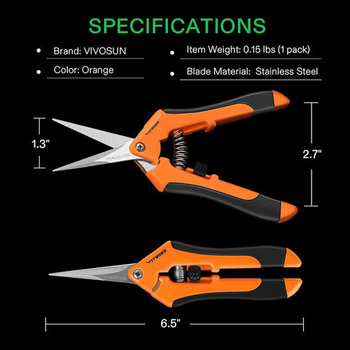 ~? Vivosun 6.5 Pulgadas Tijeras De Jardinería Poda De Mano P 3