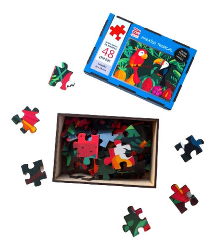 Puzzle Rompecabezas Paraiso Tropical Madera 48 Piezas Niños 2