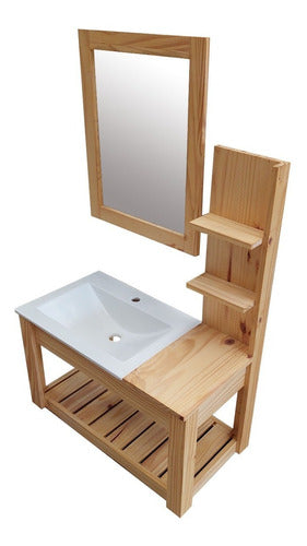 70cm Hanging Wood Vanity with Basin and Mirror - Free Shipping 8