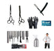 Professional Hairdressing Scissors Set with Apron, Sprayer, Combs, Blade, and Gloves 1