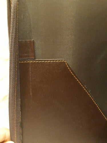 Agustino Leather Folder A4 in Fur with Zipper 3