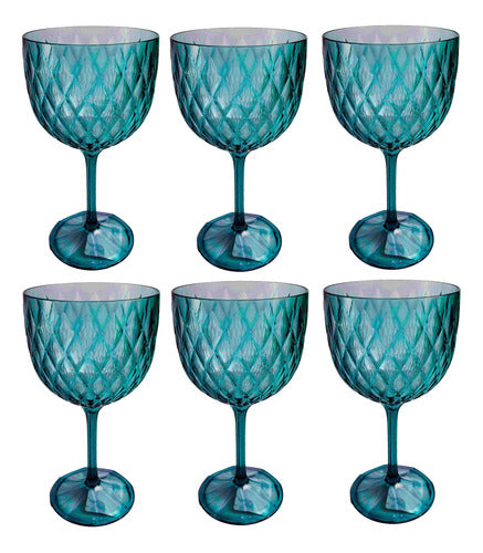 Carol Glamour Set of 6 Gin Acrylic Glasses 540 ml 0