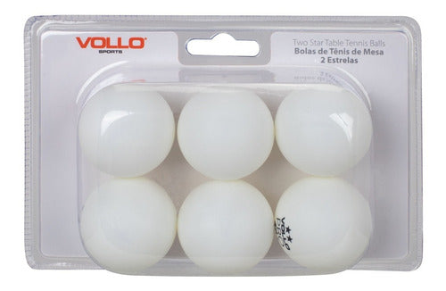 Bola De Tênis Mesa Pack 6 Bolinhas Pro Vollo Vt611-2 Branca 2