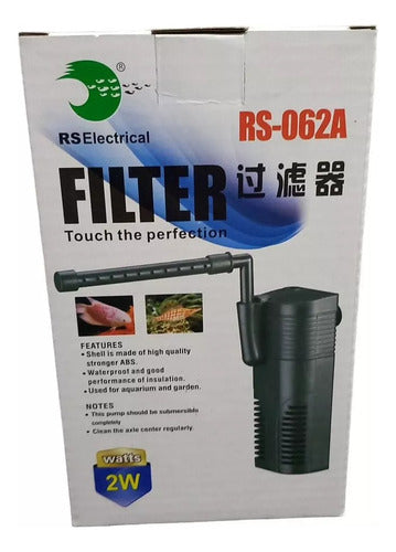 Filtro Interno Rs 062a 300 L/h Peceras Chicas Lluvia C/ Aire 1