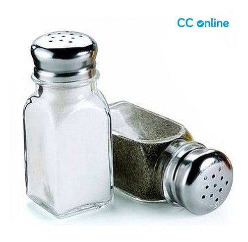 Axen Square Glass Salt Shaker with Stainless Steel Lid 2