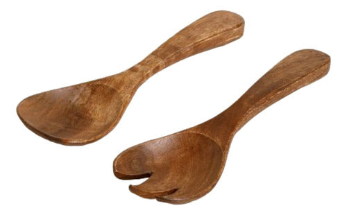 Trendy Corner Acacia Wood Salad Cutlery Set Manila 0