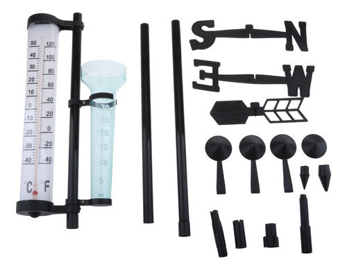 Kit De Estação Climática Pluviômetro Termômetros 3