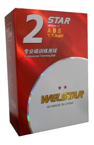 Welstar Ping Pong Balls x 6 2-Star 40mm White 2