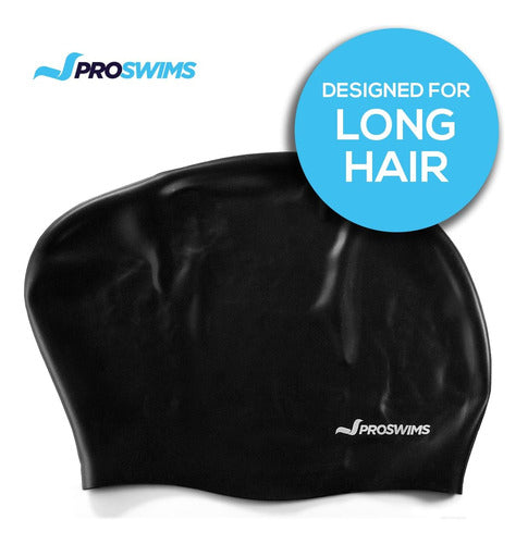 Proswims Large Silicone Swimming Cap for Long Hair 1