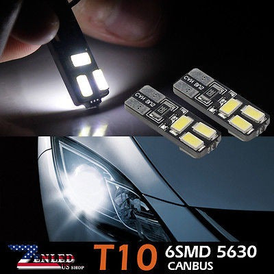 For Audi A3 A4 S8 4pcs T10-6LED No Canbus Error White Side 0