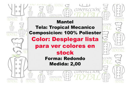 Confección Total Mantel Redondo 2,00 Colores En Tropical Mecanico Anti-mancha 5