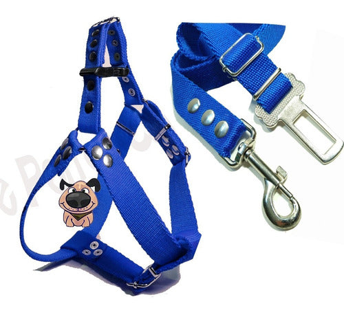 De Perros Con Onda Adjustable Dog Safety Belt Kit + Harness M L 7