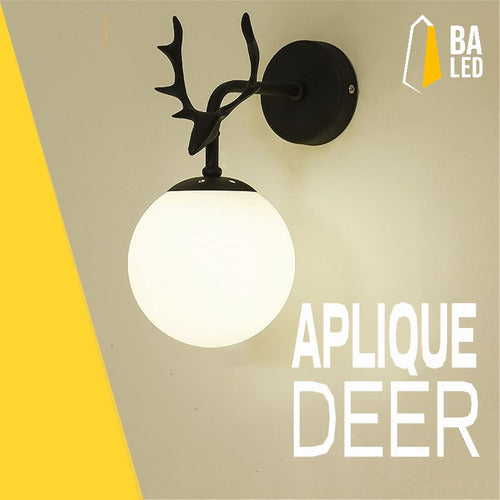 Modern Black LED Wall Light E27 Sphere Deer 5