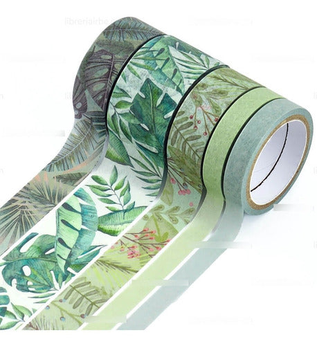 Ibi Craft Decorative Washi Tape Foliage Model - 5 Rolls 0