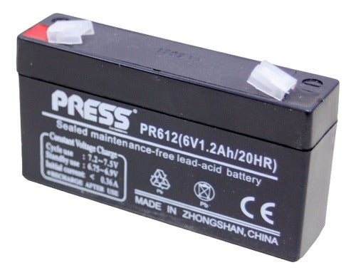 Pronext 6V 1.2Ah Gel Battery Press 0