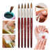 Professional Kolinsky Nail Sculpting Brush Set N4,6,8,10,12 - 100% Marta Hair 6