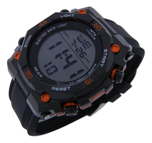 Montreal Men's Digital Watch ML1675 Chrono Alarm Light Date 7