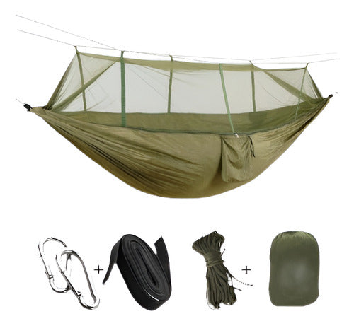 Parachute Fabric Portable Hanging Bed Hammock 0