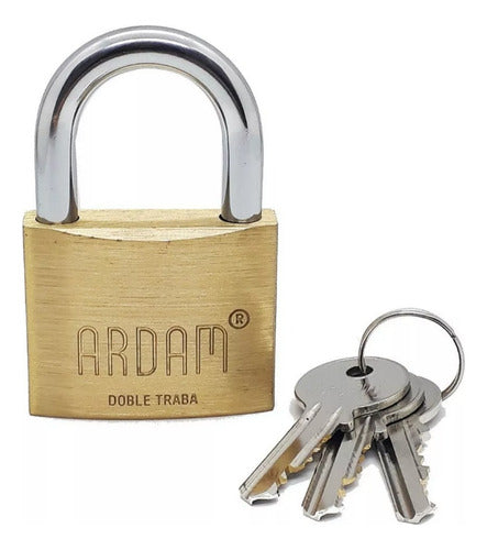 Solid Brass Double Lock Padlock 30mm by Ardam 0