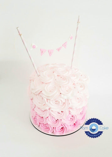 Torta Artesanal Rosetas Rosetones Rosas Buttercream 1