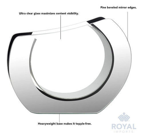 Royal Imports Flor Mirror Glass Vase - Round Angled, 9.25 X 11 3