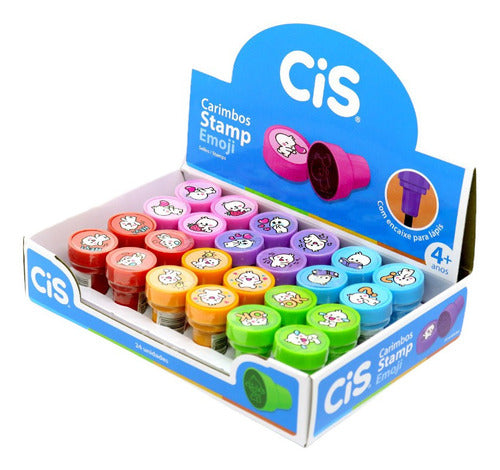 Carimbo Pedagogico Infantil Cis Stamp Emoji C/24 0